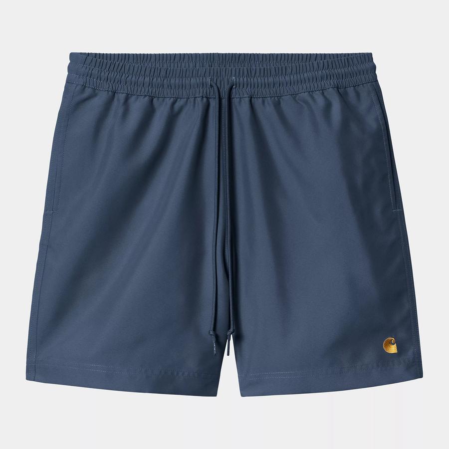 Carhartt WIP Chase Swim Trunk - Dusky Blue / Gold