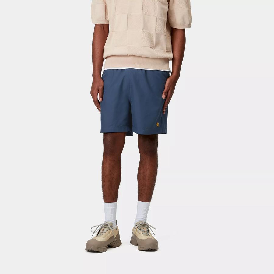 Carhartt WIP Chase Swim Trunk - Dusky Blue / Gold
