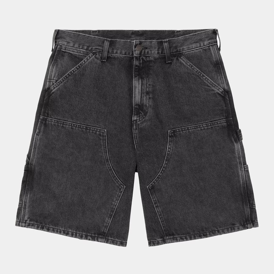 Carhartt WIP Double Knee Short - Black (Stone Washed)