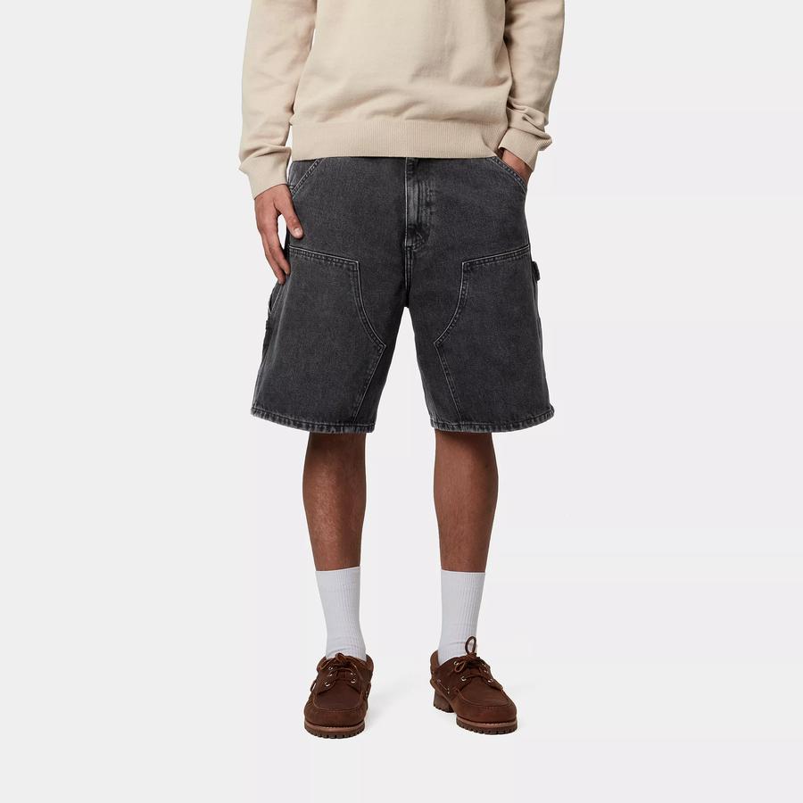 Carhartt WIP Double Knee Short - Black (Stone Washed)