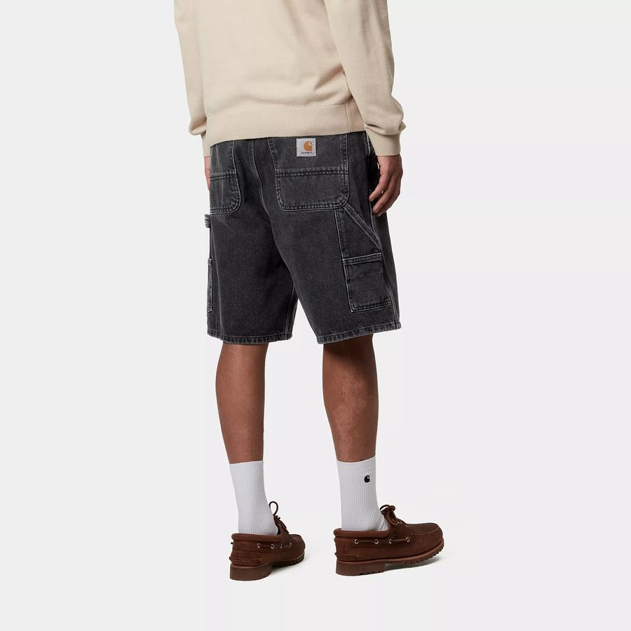 Carhartt WIP Double Knee Short - Black (Stone Washed)