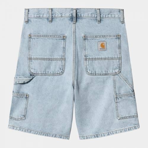 Carhartt WIP Double Knee Short - Blue (Heavy Stone Bleached)
