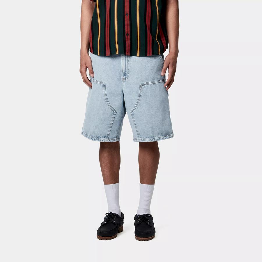 Carhartt WIP Double Knee Short - Blue (Heavy Stone Bleached)