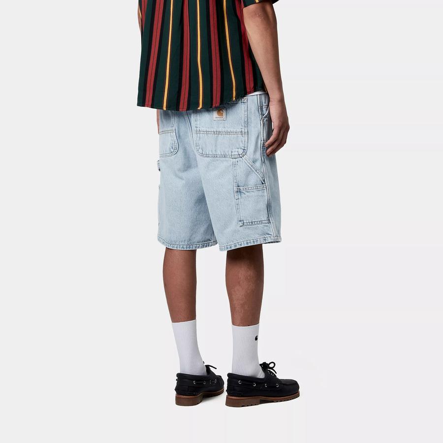 Carhartt WIP Double Knee Short - Blue (Heavy Stone Bleached)