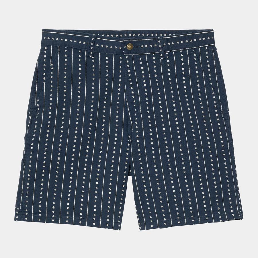 Carhartt WIP Drewe Heart C Pinstripe Short - Ink / Natural (Rinsed)