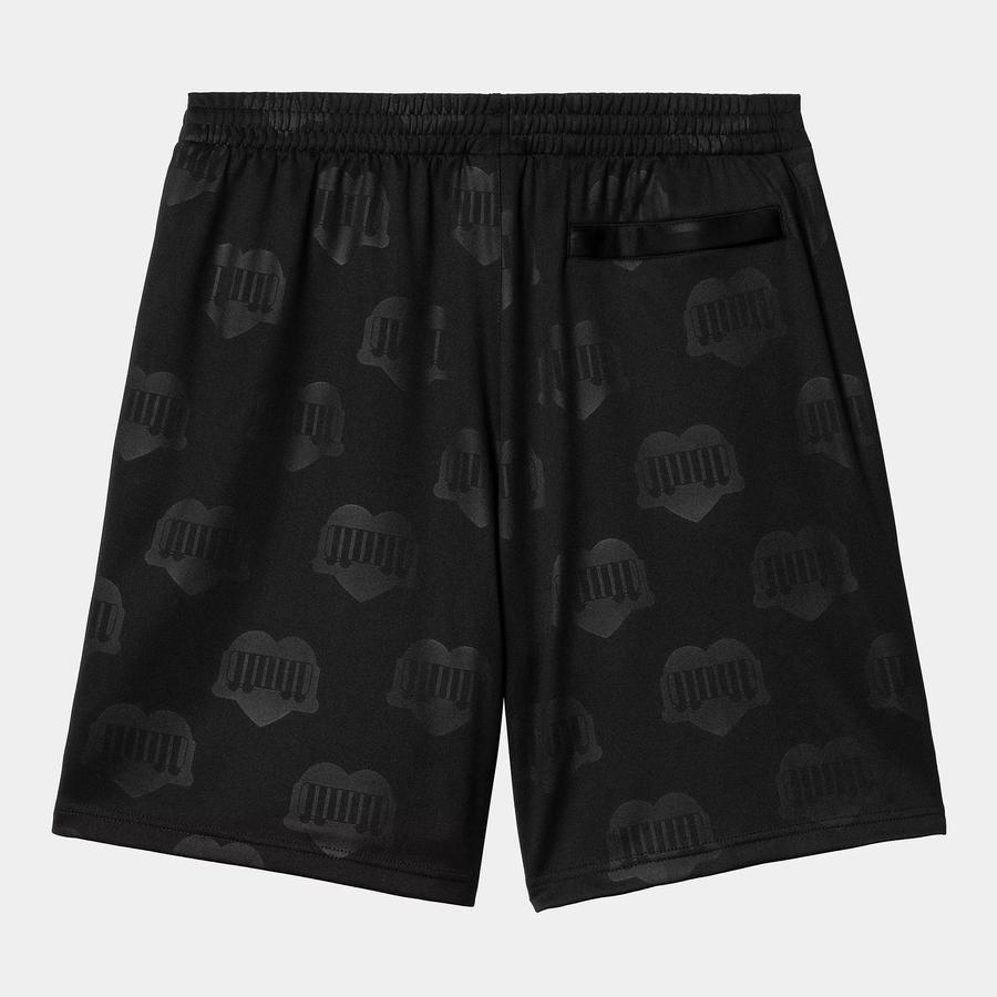 Carhartt WIP Hartt's Football Short - Heart Train Jacquard / Black