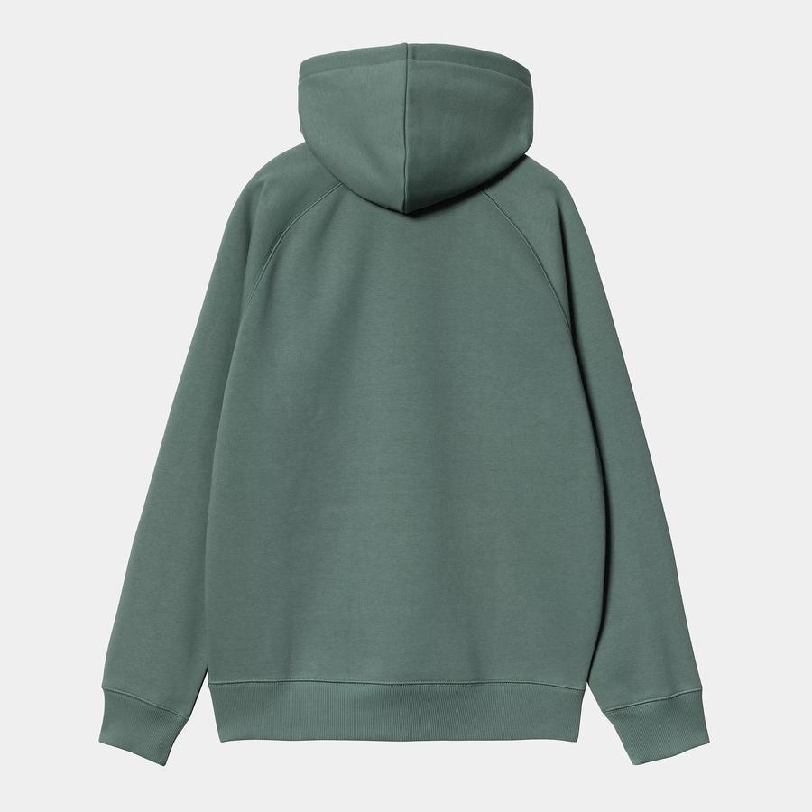Carhartt WIP Hooded Chase Sweatshirt - Silver Pine / Gold