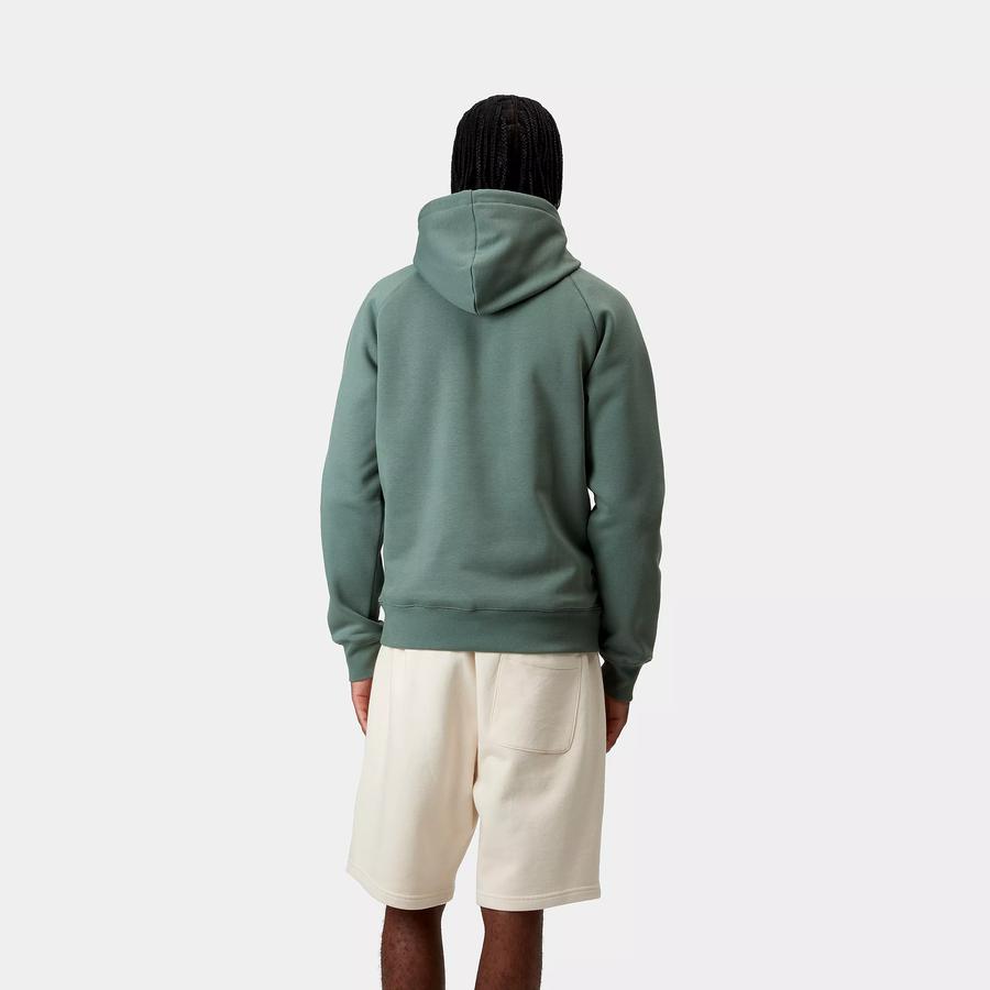 Carhartt WIP Hooded Chase Sweatshirt - Silver Pine / Gold