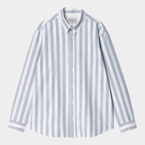 Carhartt WIP L/S Dillion Stripe Shirt - Bleach / White
