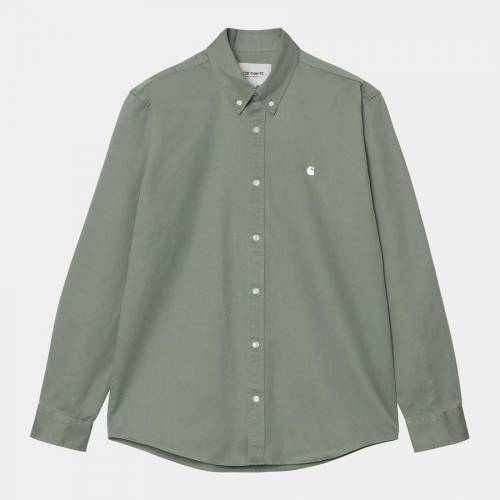 Carhartt WIP L/S Madison Shirt - Park / White