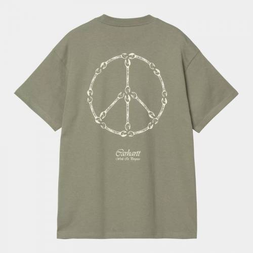 Carhartt WIP S/S Peace And Work T-Shirt - Dollar Green / Natural