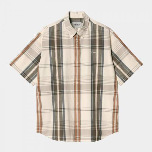Carhartt WIP S/S Roslin Check Shirt - Natural / Wax
