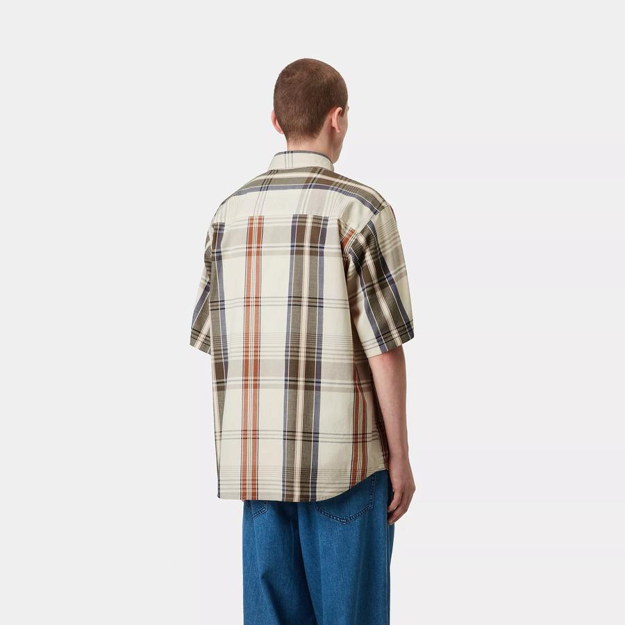 Carhartt WIP S/S Roslin Check Shirt - Natural / Wax