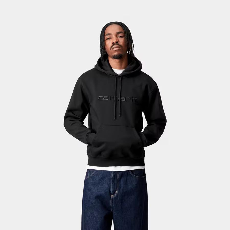 Carhartt WIP Hooded Carhartt Sweatshirt - Black / Black