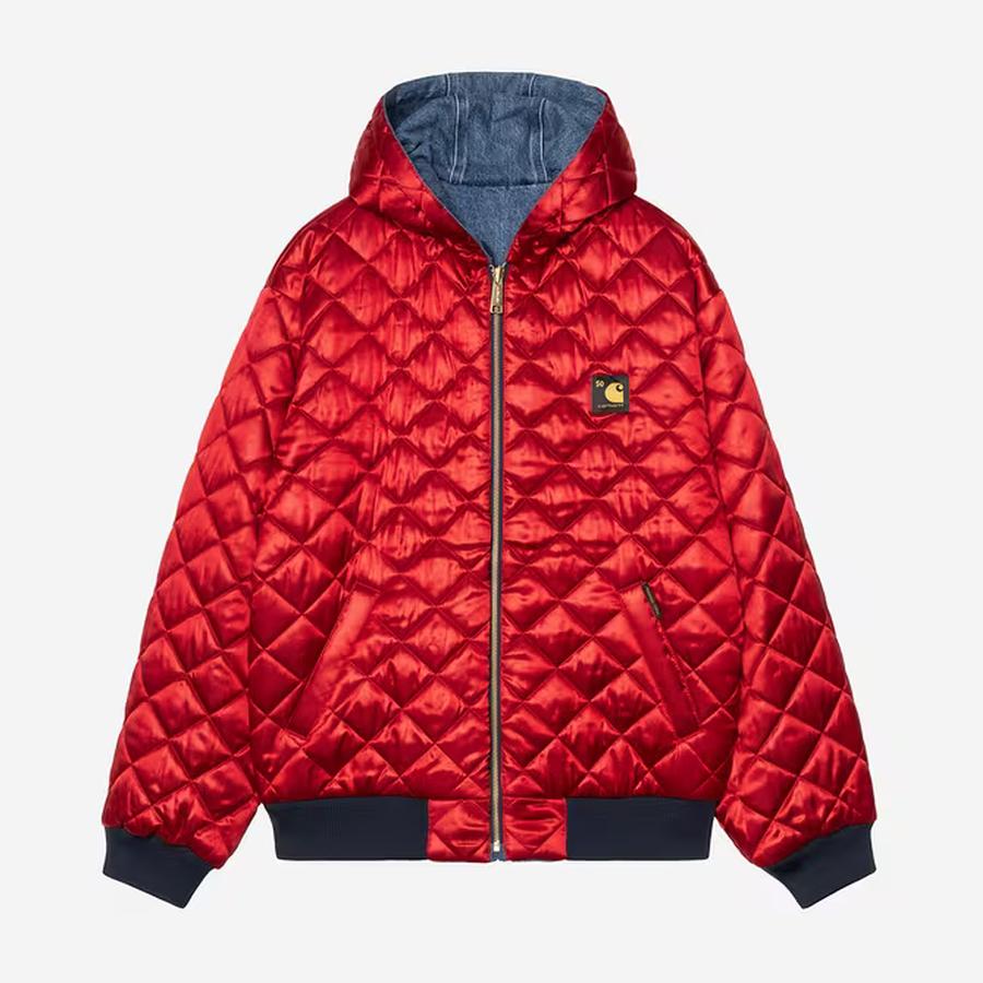 Carhartt WIP OG Active Jacket 50th Anniversary Edition - Denim Blue / USA Red (Stone Bleached)