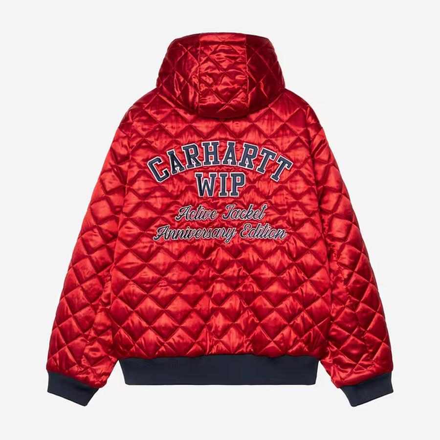 Carhartt WIP OG Active Jacket 50th Anniversary Edition - Denim Blue / USA Red (Stone Bleached)