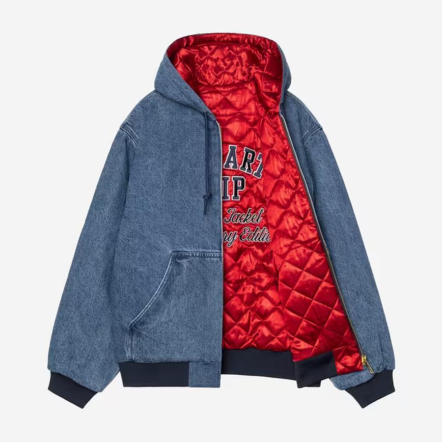 Carhartt WIP OG Active Jacket 50th Anniversary Edition - Denim Blue / USA Red (Stone Bleached)