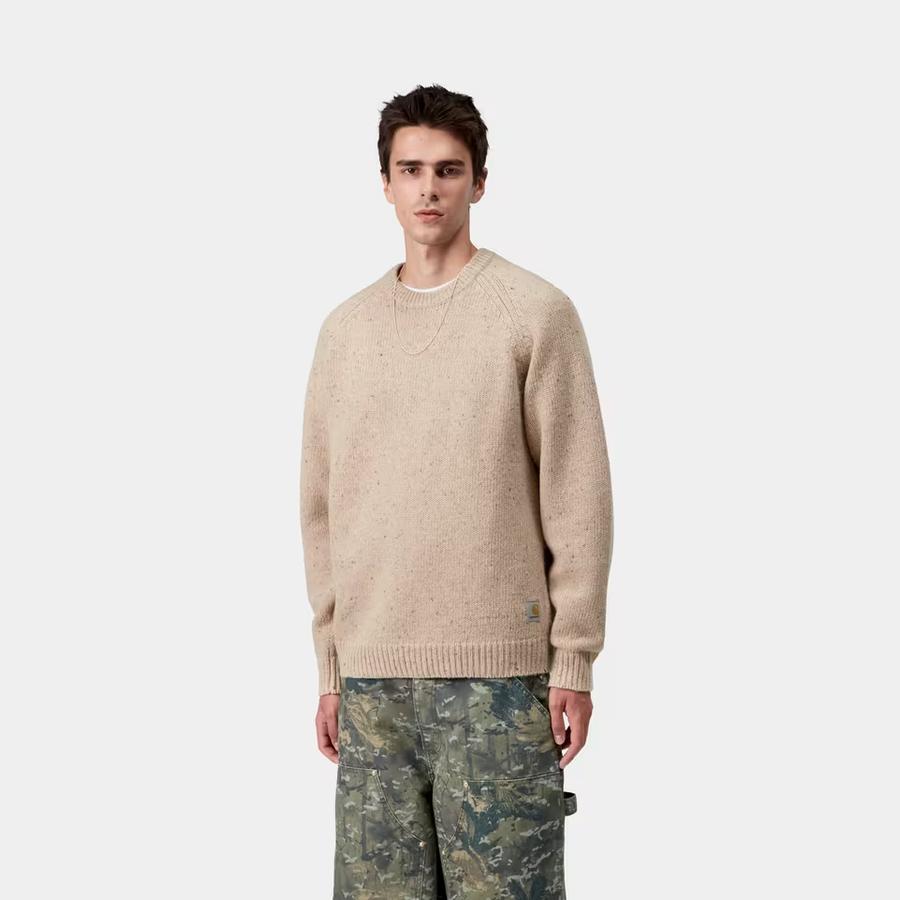Carhartt WIP Anglistic Sweater - Speckled Fleur De Sel