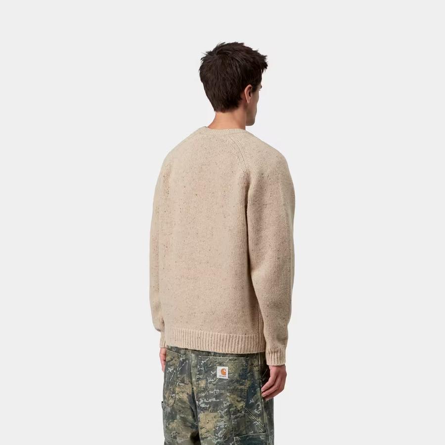 Carhartt WIP Anglistic Sweater - Speckled Fleur De Sel
