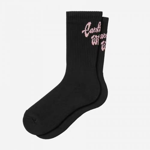 Carhartt WIP Chedda Socks - Black / Glassy Pink