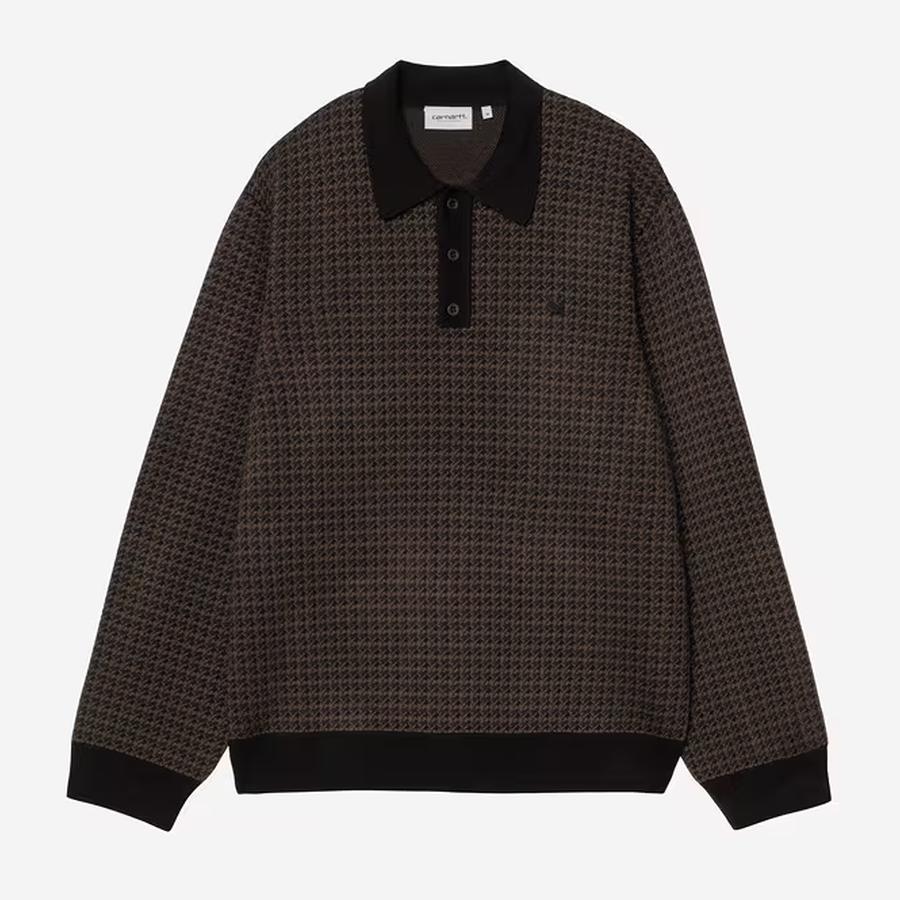 Carhartt WIP L/S Lowis Polo - Lowis Houndstooth / ...
