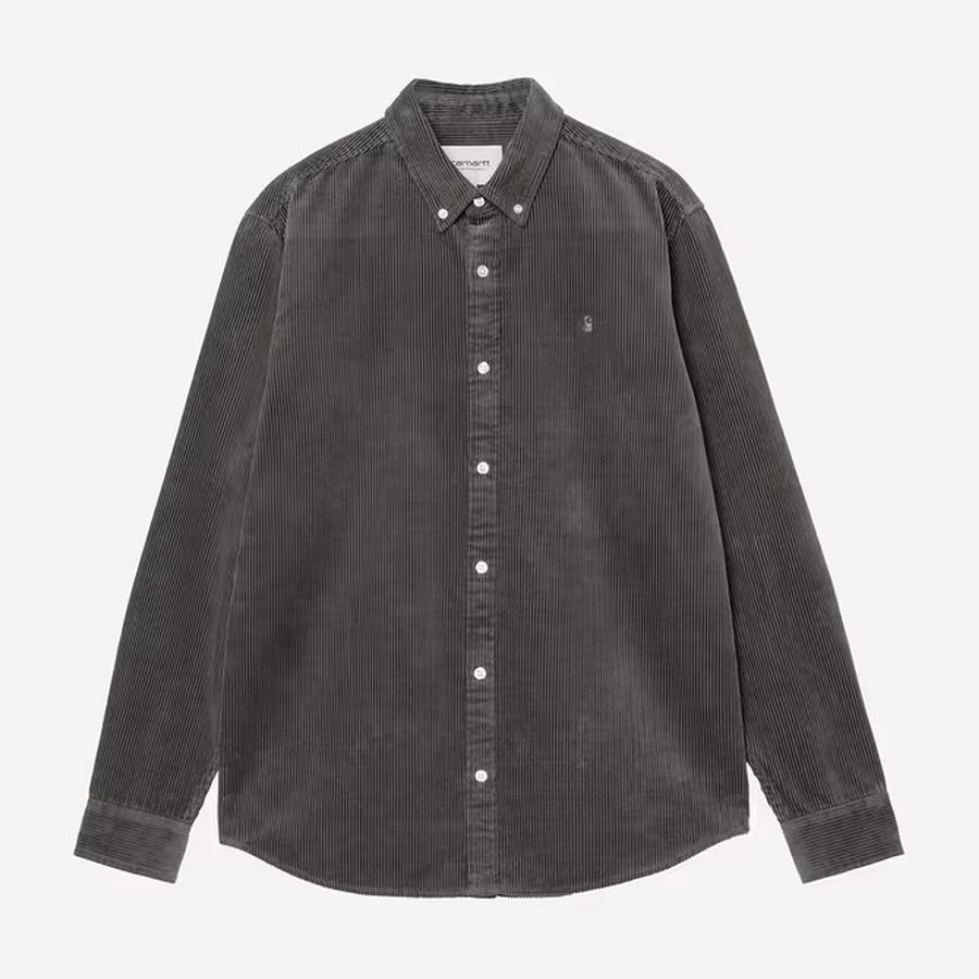Carhartt WIP L/S Madison Cord Shirt - Graphite / G...
