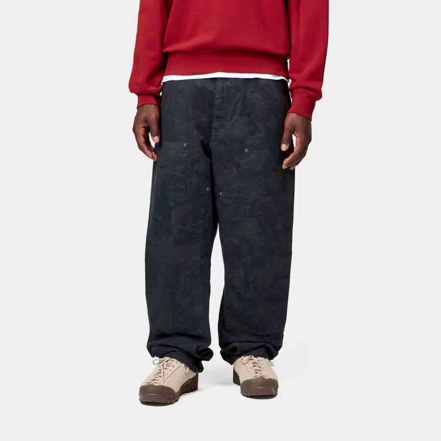 Carhartt WIP Double Knee Pant - Camo Combi Green / Graphite (Garment Dyed)