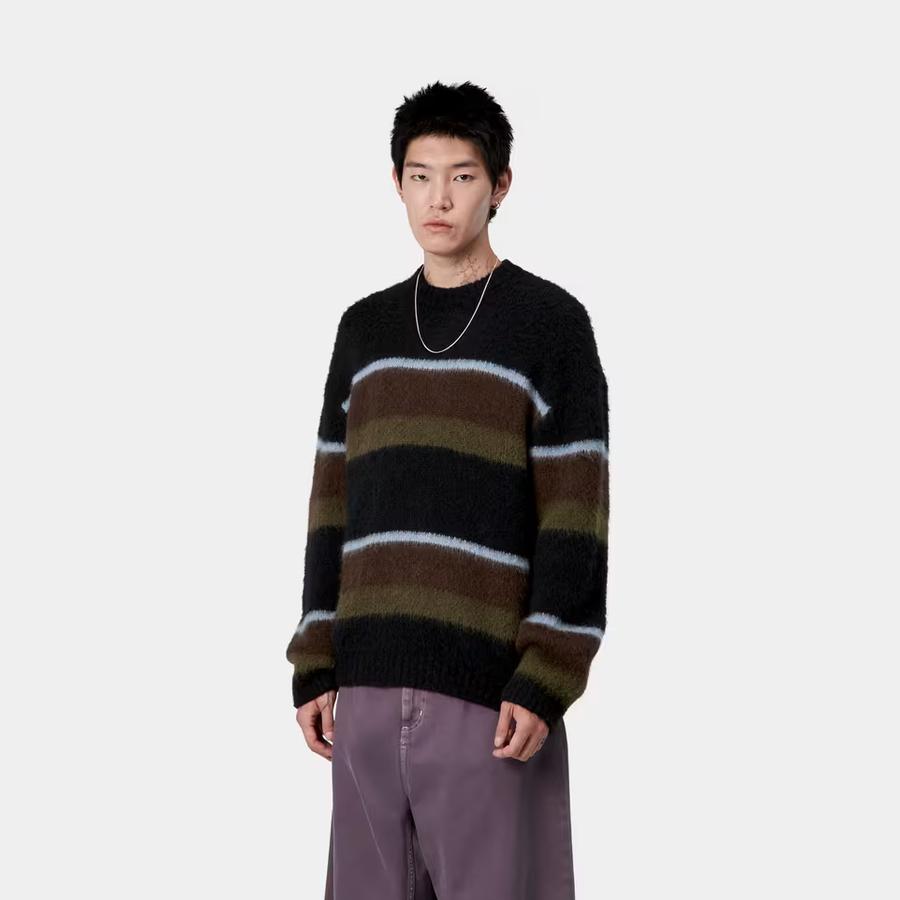 Carhartt WIP Merton Sweater - Sundling Stripe / Palisander