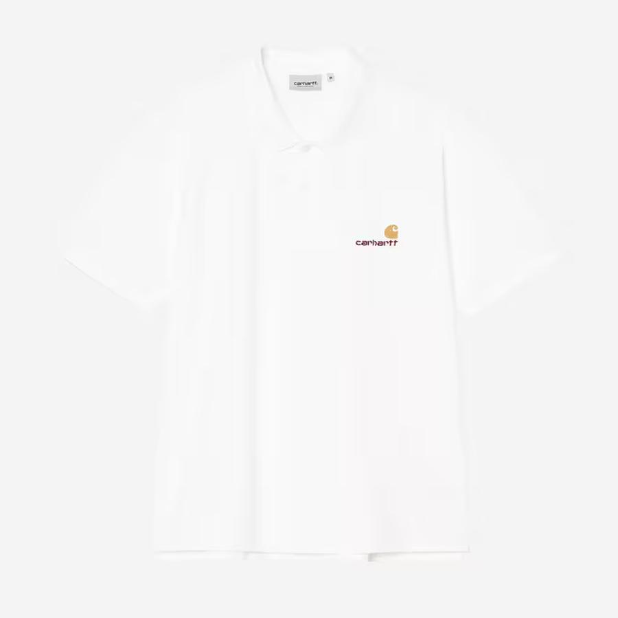Carhartt WIP S/S American Script Polo - White
