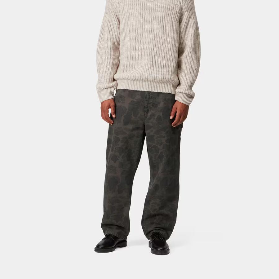 Carhartt WIP Camo Duck Single Knee Pant - Green / Porphyry (Garment Dyed)