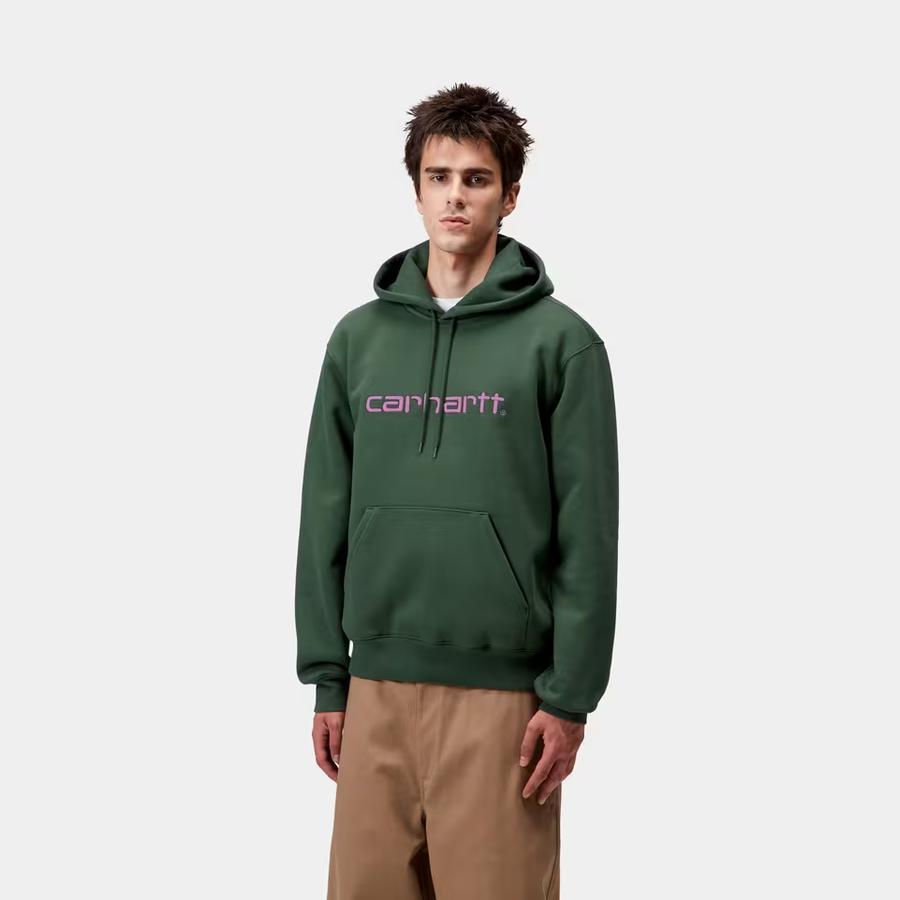 Carhartt WIP Hooded Carhartt Sweatshirt - Sycamore Tree / Phlox