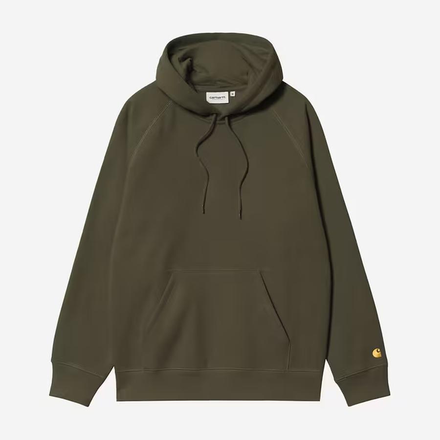 Carhartt WIP Hooded Chase Sweatshirt - Olive / Gol...