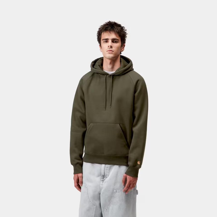 Carhartt WIP Hooded Chase Sweatshirt - Olive / Gold