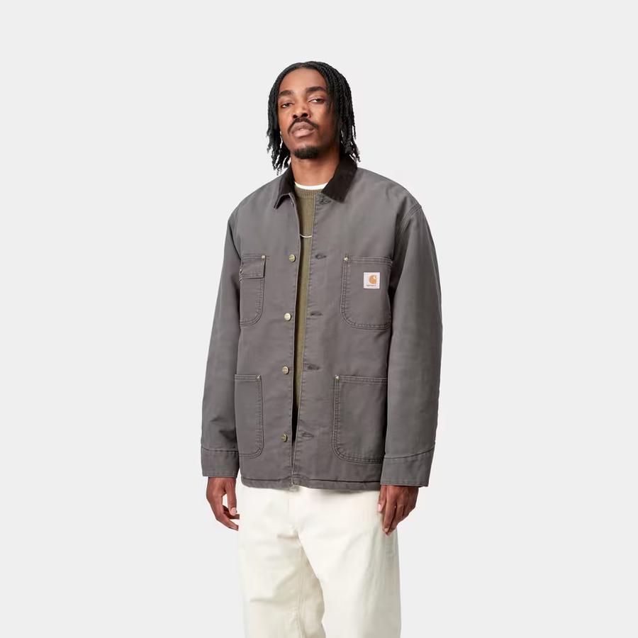 Carhartt WIP OG Chore Coat - Graphite / Black (Stone Canvas)