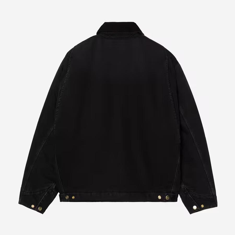 Carhartt WIP OG Detroit Jacket - Black / Black (Stone Canvas)