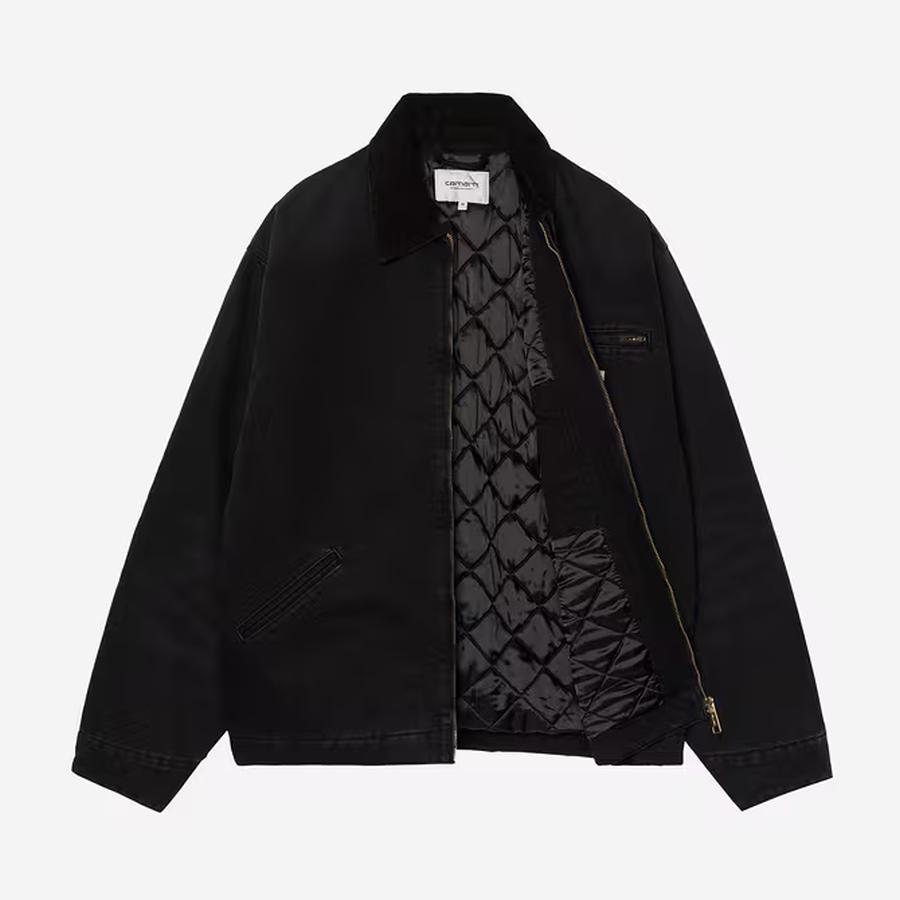 Carhartt WIP OG Detroit Jacket - Black / Black (Stone Canvas)