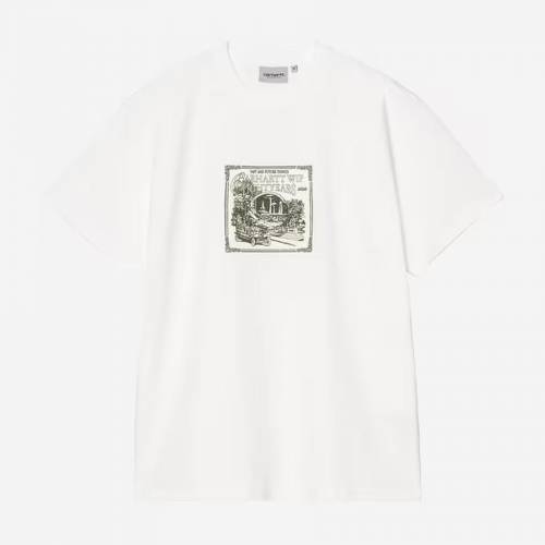 Carhartt WIP S/S Lightyears Ahead T-Shirt - White (Heavy Stone Wash)