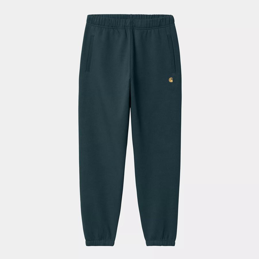 Carhartt WIP Chase Sweat Pant - Duck Blue / Gold