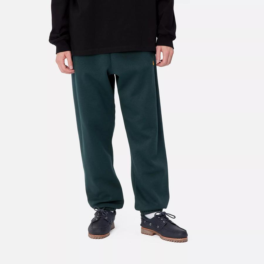 Carhartt WIP Chase Sweat Pant - Duck Blue / Gold