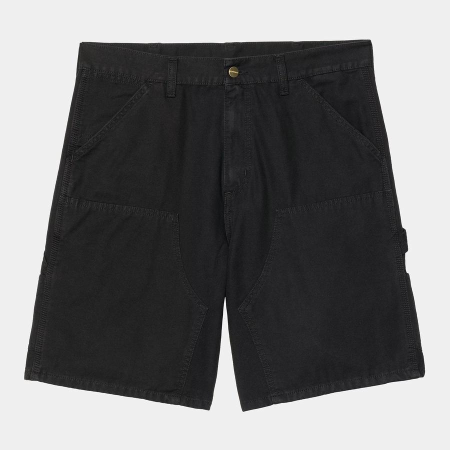 Carhartt WIP Double Knee Short - Black (Rinsed)