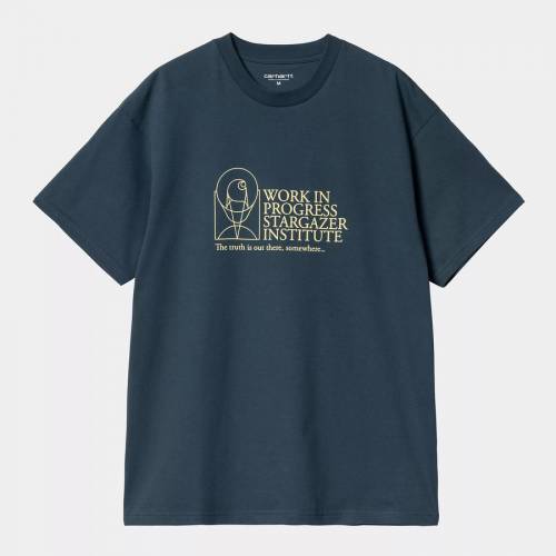 Carhartt WIP S/S Stargazer T-Shirt - Dusky Blue / Yellow