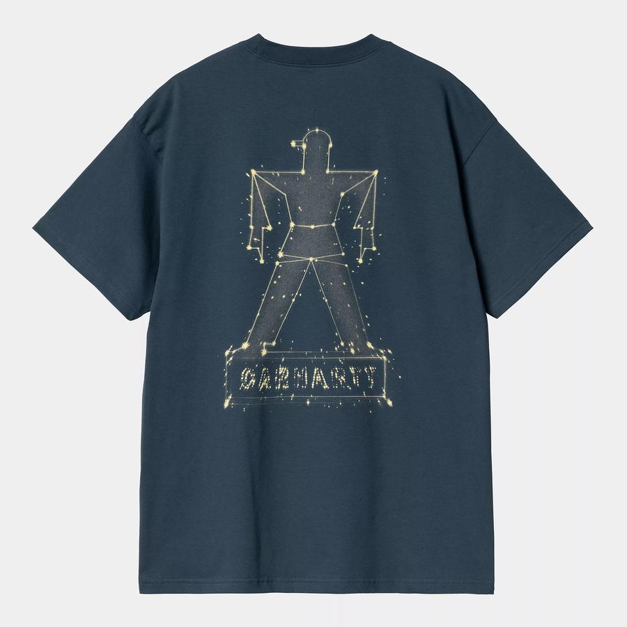 Carhartt WIP S/S Stargazer T-Shirt - Dusky Blue / Yellow
