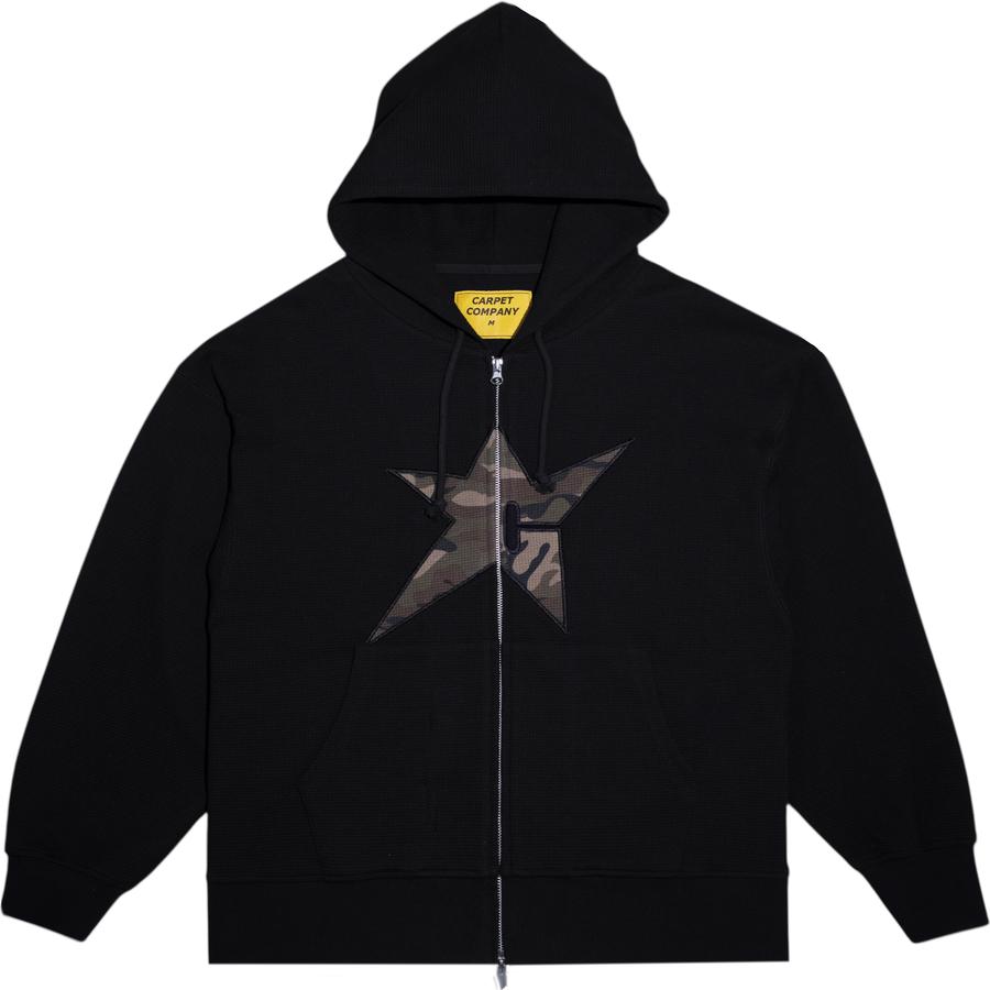 Carpet Company C-Star Thermal Zip Hoodie - Black