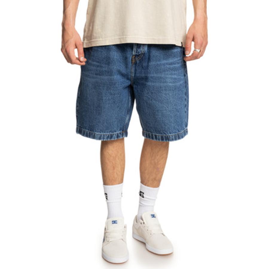 DC Shoes Worker Baggy Denim Shorts - Stone Indigo