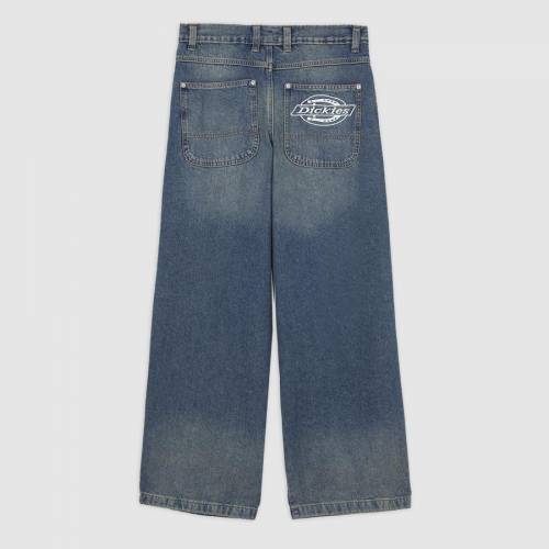 Dickies Hilham Extra Loose Straight Jeans - Khaki Tinted Blue