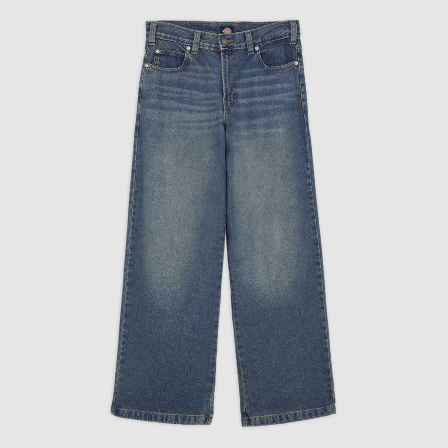Dickies Hilham Extra Loose Straight Jeans - Khaki Tinted Blue