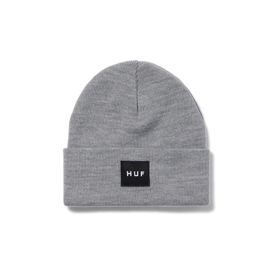 Huf Essentials Box Logo Beanie - Grey Heather