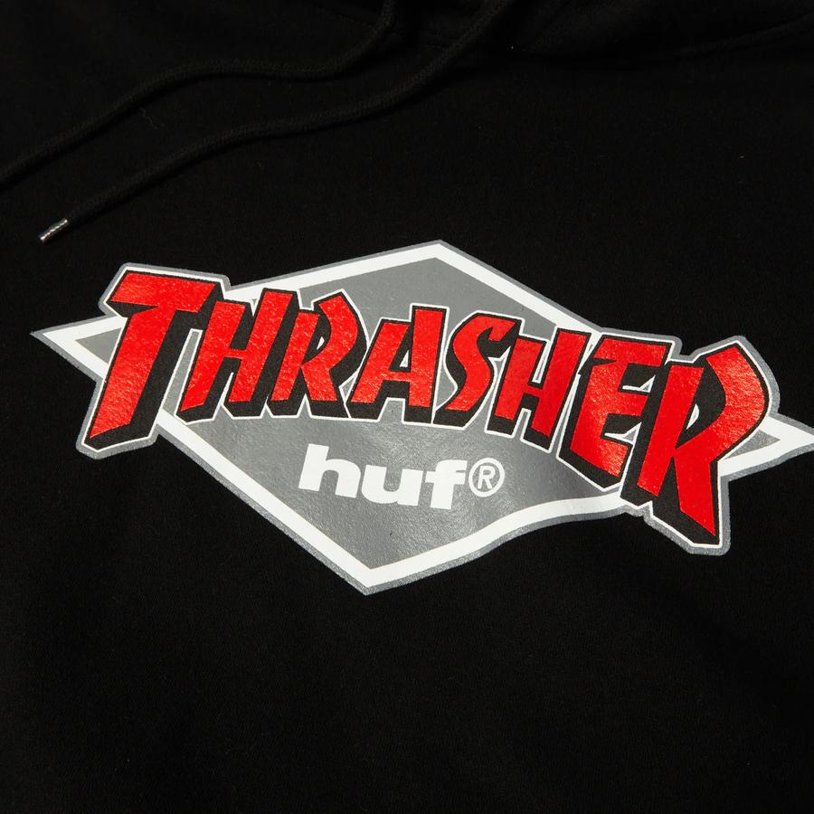 HUF X Thrasher Logo Hoodie - Black