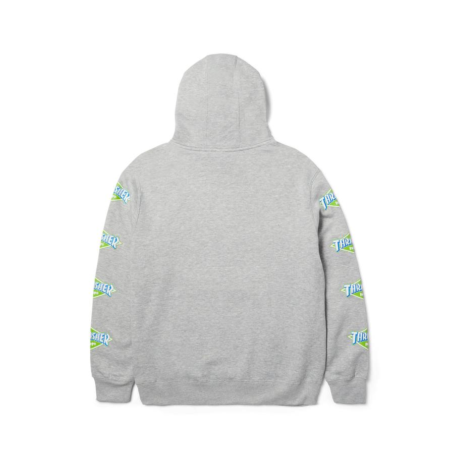 HUF X Thrasher Logo Hoodie - Heather Grey