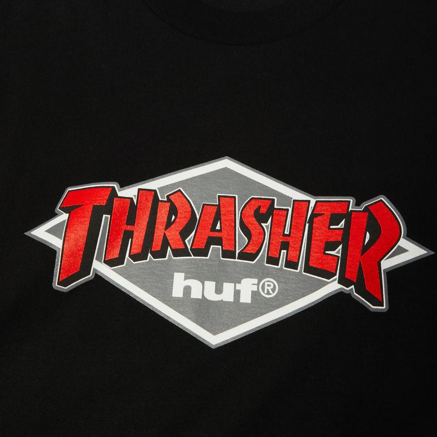 HUF X Thrasher Logo T-Shirt - Black